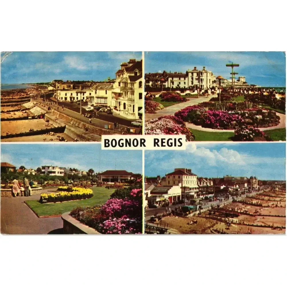 West Promenade Promenade and Floral Gardens and Sands and Beach Postcard
